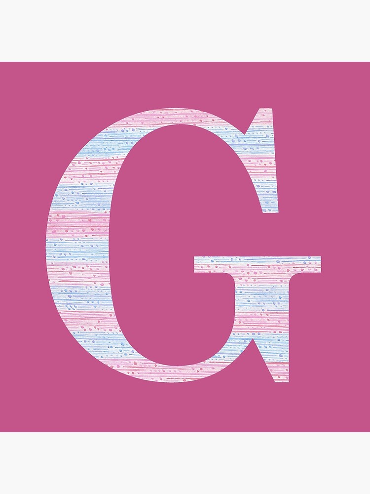 Letter G Blue And Pink Dots And Dashes Monogram Initial by theartofvikki