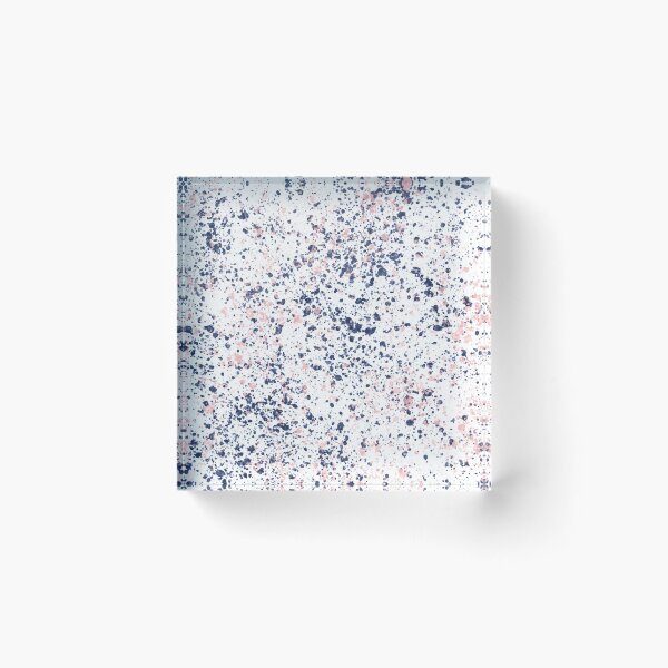 Item preview, Navy Blue and Blush Pink Ink Spatter on White designed and sold by kierkegaard.