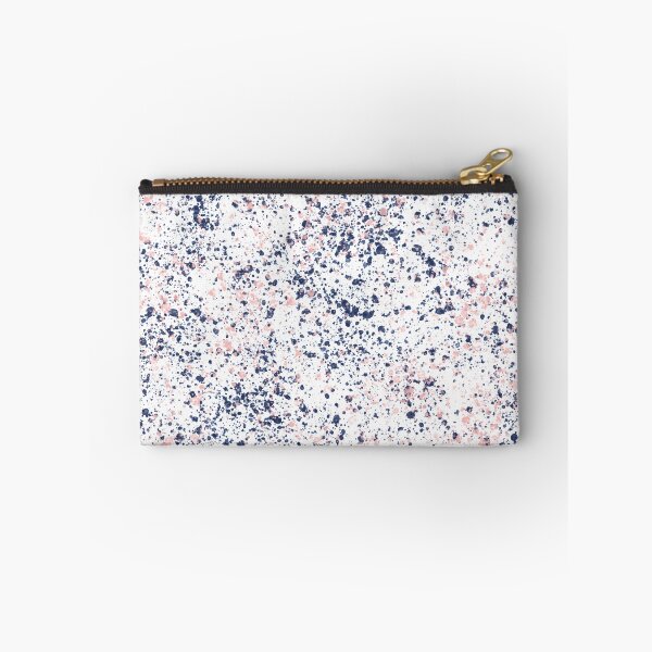 Item preview, Navy Blue and Blush Pink Ink Spatter on White designed and sold by kierkegaard.