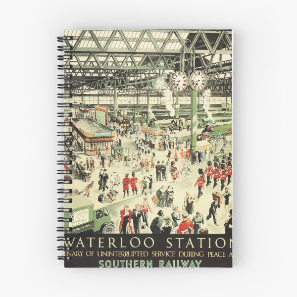 Item preview, ENGLAND Old Waterloo Train Station Advertisement Vintage Railway designed and sold by retroposters.