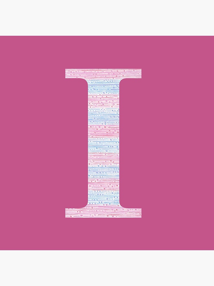 Letter I Blue And Pink Dots And Dashes Monogram Initial by theartofvikki