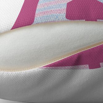Alternate view of Letter K Blue And Pink Dots And Dashes Monogram Initial Throw Pillow