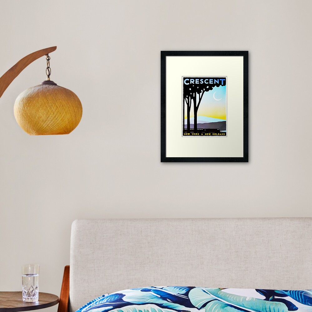 Crescent New York to New Orleans Vintage Railway Travel Framed Art Print