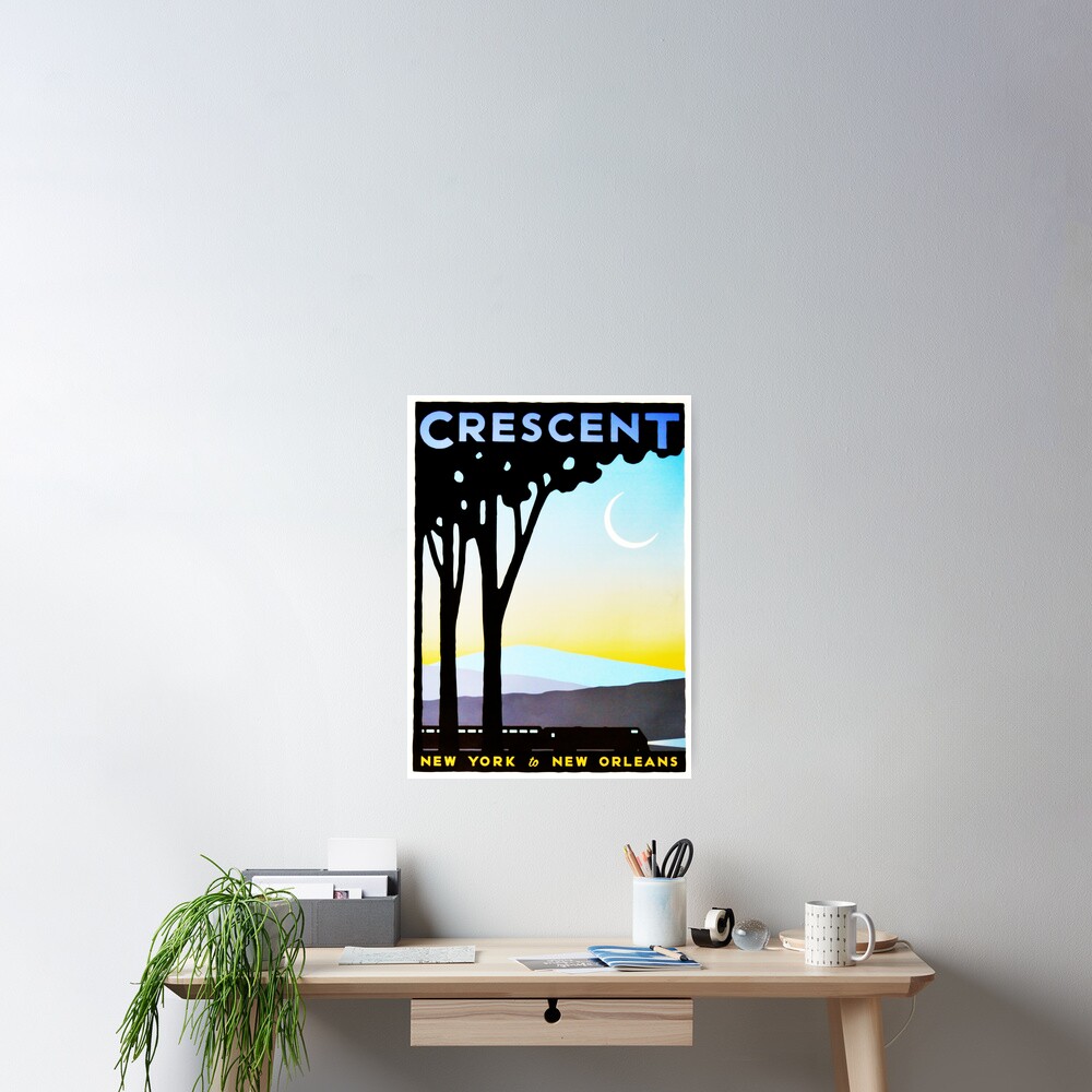 Crescent New York to New Orleans Vintage Railway Travel Poster