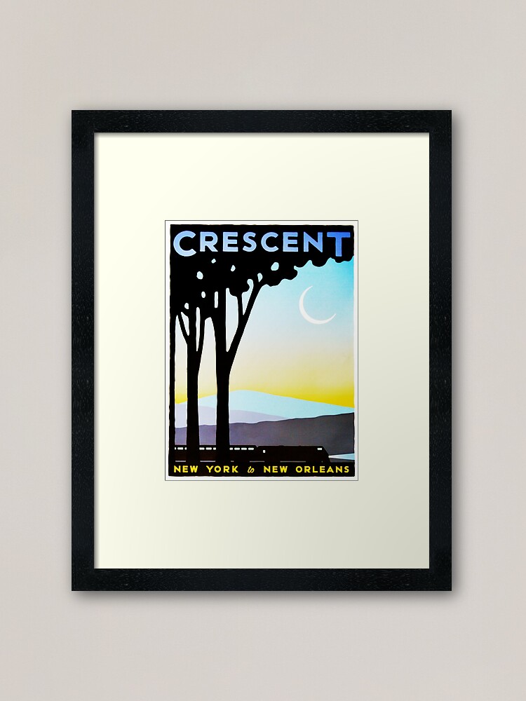Alternate view of Crescent New York to New Orleans Vintage Railway Travel Framed Art Print