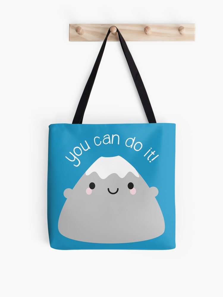 Thumbnail 1 of 2, Tote Bag, You Can Do It! Kawaii Mt Fuji designed and sold by marcelinesmith.
