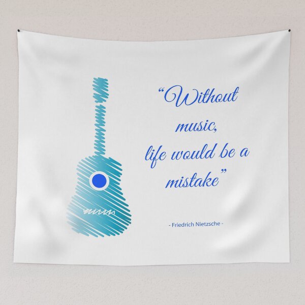Item preview, Musical guitar quote. Without music, life would be a mistake. designed and sold by Shawlin Islam.