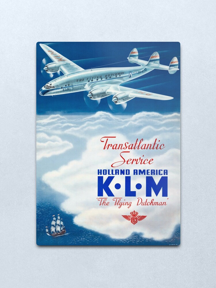 Alternate view of The Flying Dutchman - Vintage KLM Airline Poster Metal Print