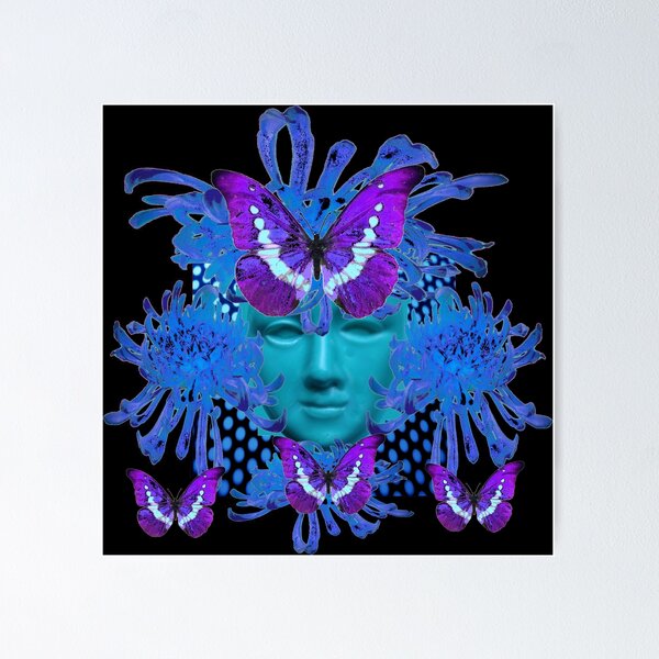 Item preview,  LILAC BUTTERFLIES BLUE MASK MARDI GRAS  FLORAL MASQUERADE  designed and sold by sharlesart.