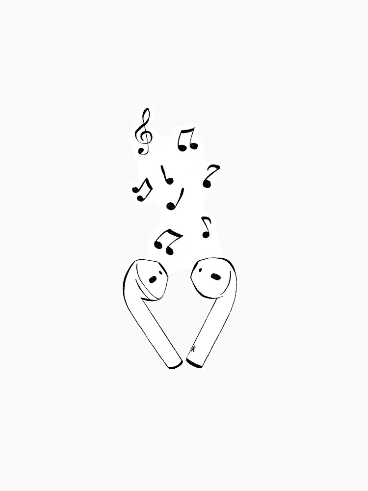 Thumbnail 7 of 7, Classic T-Shirt, AirPods love designed and sold by VikiKL.