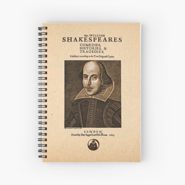 Shakespeare First Folio Front Piece Spiral Notebook