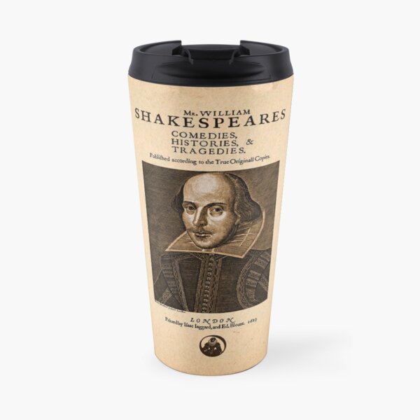 Shakespeare First Folio Front Piece Travel Coffee Mug