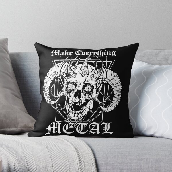 FACEBONES: Make Everything Metal Throw Pillow