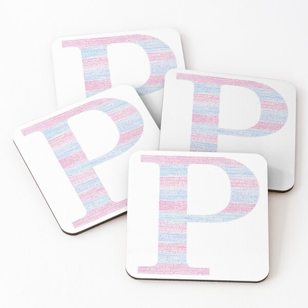 Item preview, Letter P Blue And Pink Dots And Dashes Monogram Initial designed and sold by theartofvikki.