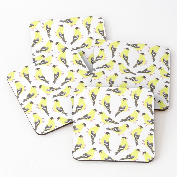 Item preview, American goldfinch or Spinus tristis bird seamless watercolor birds painting designed and sold by Shawlin Islam.