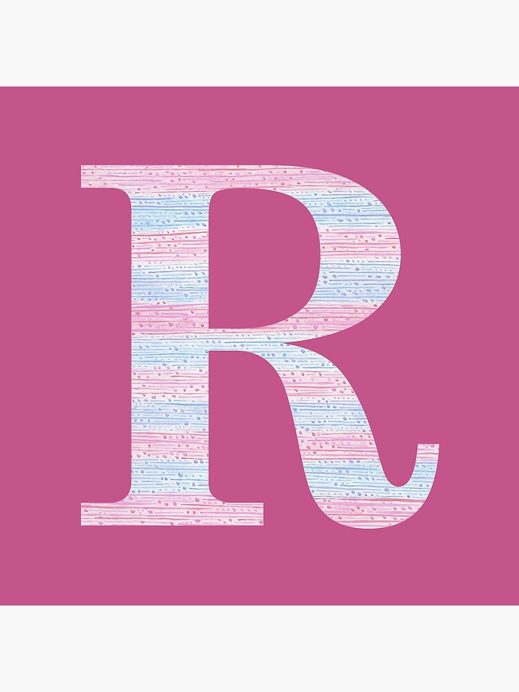 Letter R Blue And Pink Dots And Dashes Monogram Initial by theartofvikki