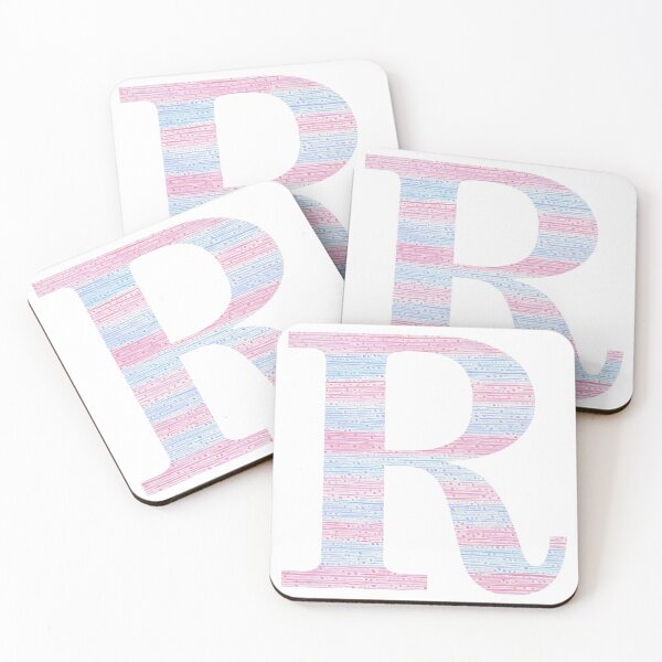 Item preview, Letter R Blue And Pink Dots And Dashes Monogram Initial designed and sold by theartofvikki.