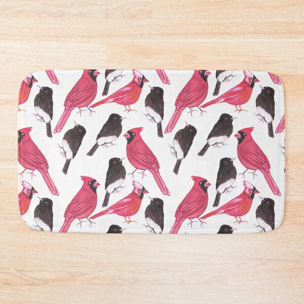 Item preview, Cardinals and black phoebe seamless watercolor designed and sold by Shawlin Islam.