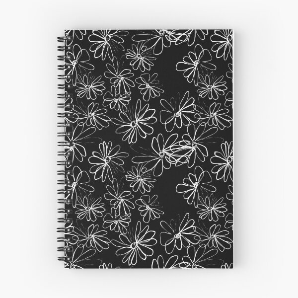 Item preview, Black and White Floral Print. Monochrome Simple Flowers. Floral Grunge Print. designed and sold by Zimniy.