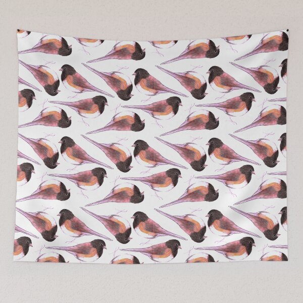 Item preview, Dark eyed Junco or Junco hyemalis bird seamless watercolor birds painting designed and sold by Shawlin Islam.