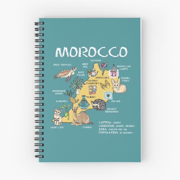 Item preview, Morocco - illustrated map designed and sold by BeeHappyShop.