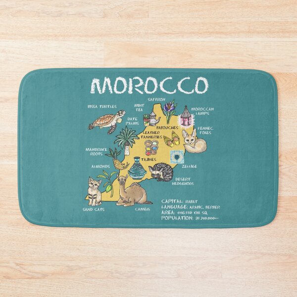 Item preview, Morocco - illustrated map designed and sold by BeeHappyShop.