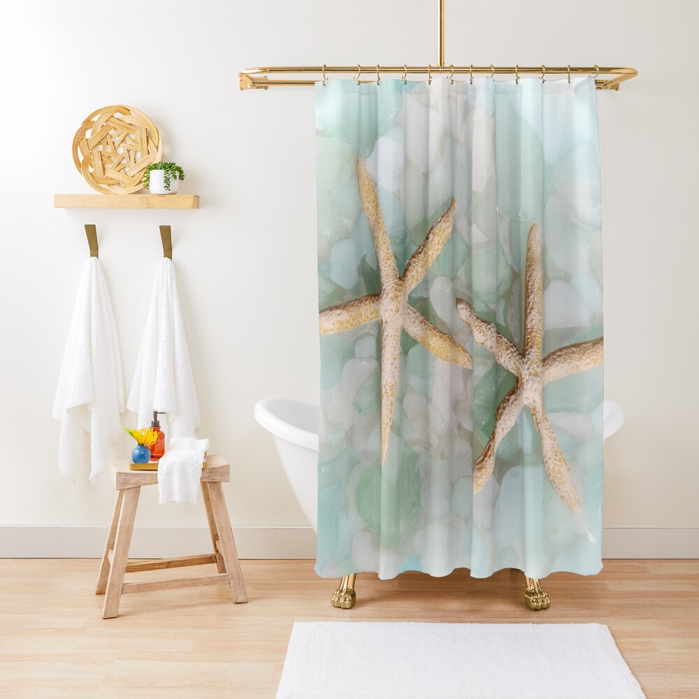 "Seaglass and Starfish" Shower Curtain for Sale by LyndaHall Redbubble