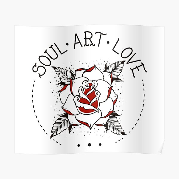 Old School Tattoo Rose Póster
