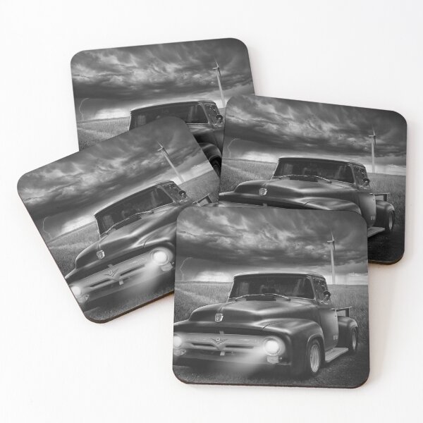 Item preview, 1956 Ford F-100 - black white designed and sold by hottehue.