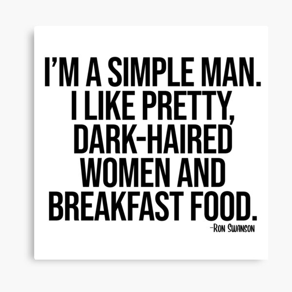 Leslie Knope Serif Design Studios Ron Swanson Breakfast Food Minimalist Poster Parks Recreation Funny Quote Home Decor