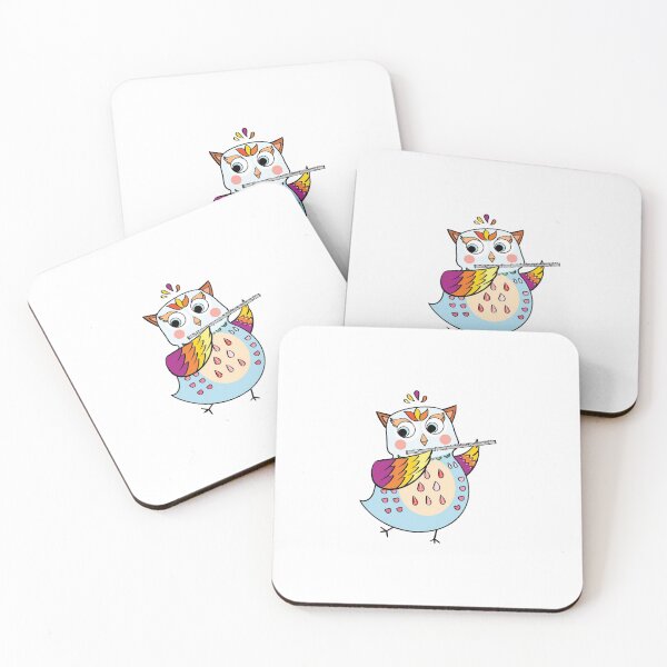 Item preview, Cute Owl Playing Flute and Dancing to Music designed and sold by Kate Hyunsu Cho.