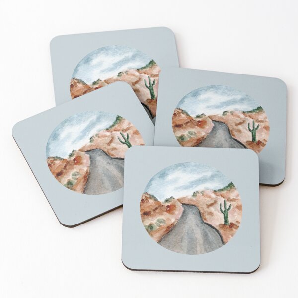 Item preview, Desert Roadtrip - Round - Watercolour Painting designed and sold by Pattokarts.