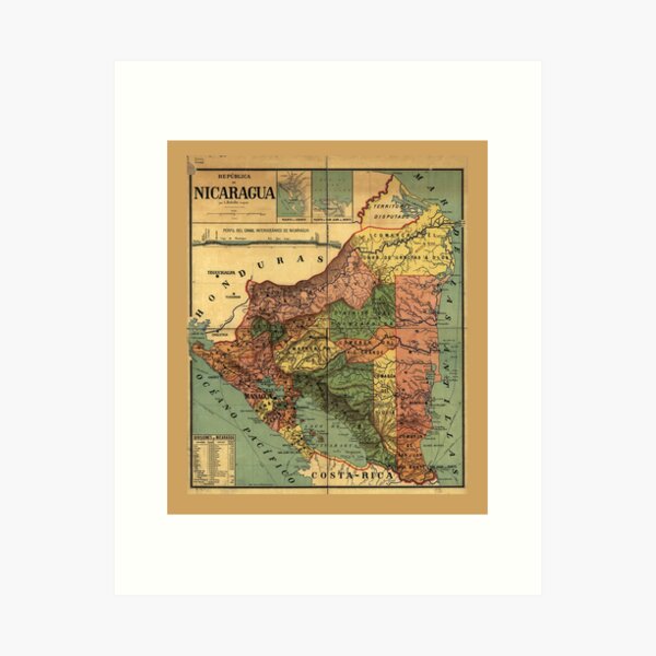 Item preview, República de Nicaragua Map (1913) designed and sold by allhistory.