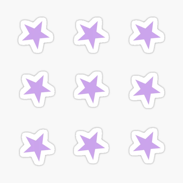 Mini White & Purple Chunky Glitter Stars Stickers 16 pcs 