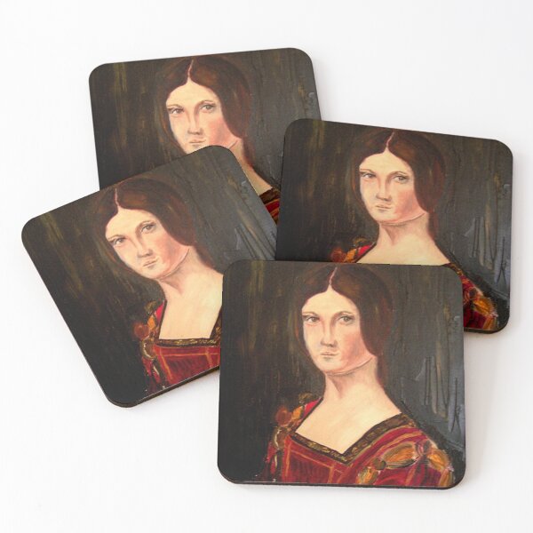 Item preview, Renaissance lady oil paint study based on La belle Ferroniere designed and sold by patjila.