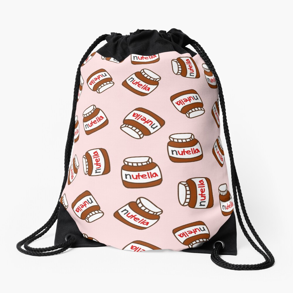 Cute Tumblr Nutella Pattern Drawstring Bag