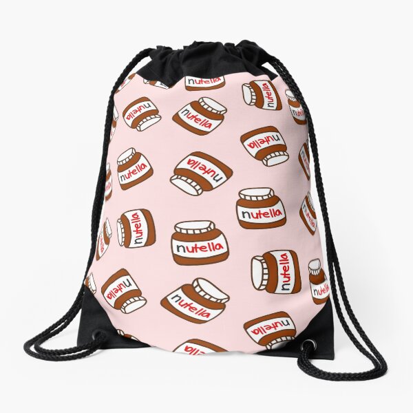 Cute Tumblr Nutella Pattern Drawstring Bag