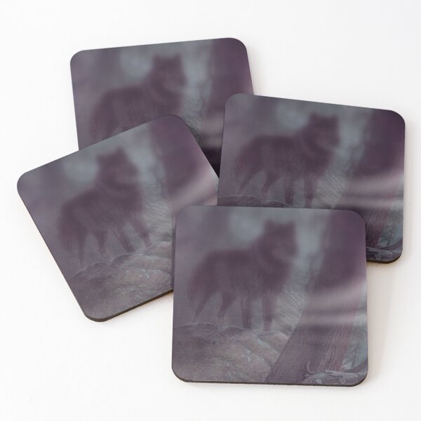 Item preview, There In The Moonlit Fog A Dark Wolf   designed and sold by Elaine Bawden.