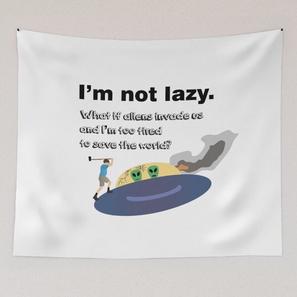 Item preview, Lazy People Fight Alien UFO designed and sold by NorseTech.