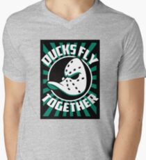 DUCKS FLY TOGETHER Men's V-Neck T-Shirt