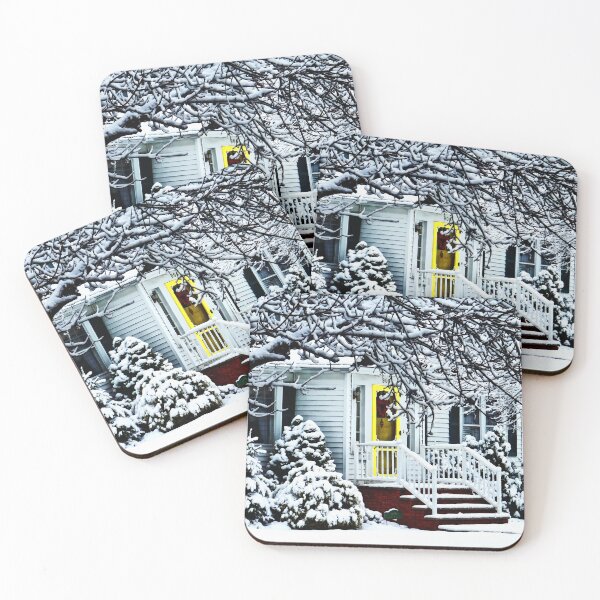 Item preview, House With Yellow Door in Winter designed and sold by Susan Savad.