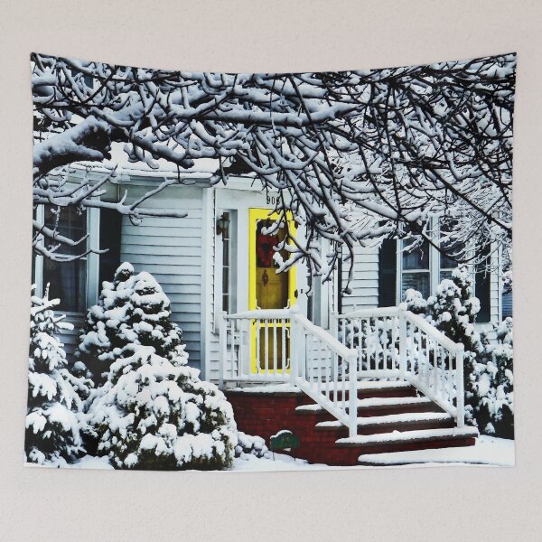 Item preview, House With Yellow Door in Winter designed and sold by Susan Savad.