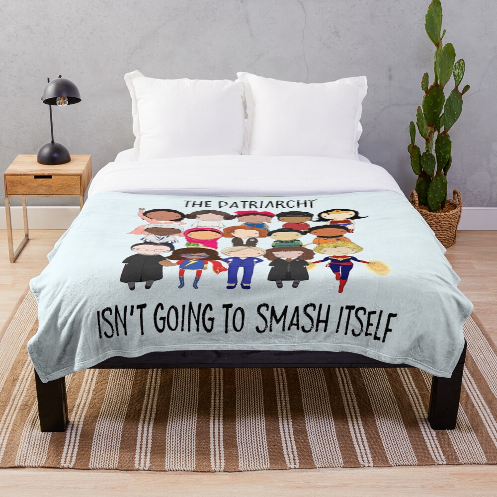 "Smash the Patriarchy" Throw Blanket for Sale by mimiboo Redbubble