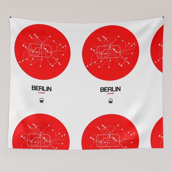 Item preview, Berlin Red Subway Map designed and sold by Irina March.