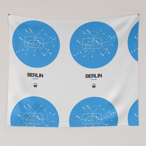 Item preview, Berlin Blue Subway Map designed and sold by Irina March.