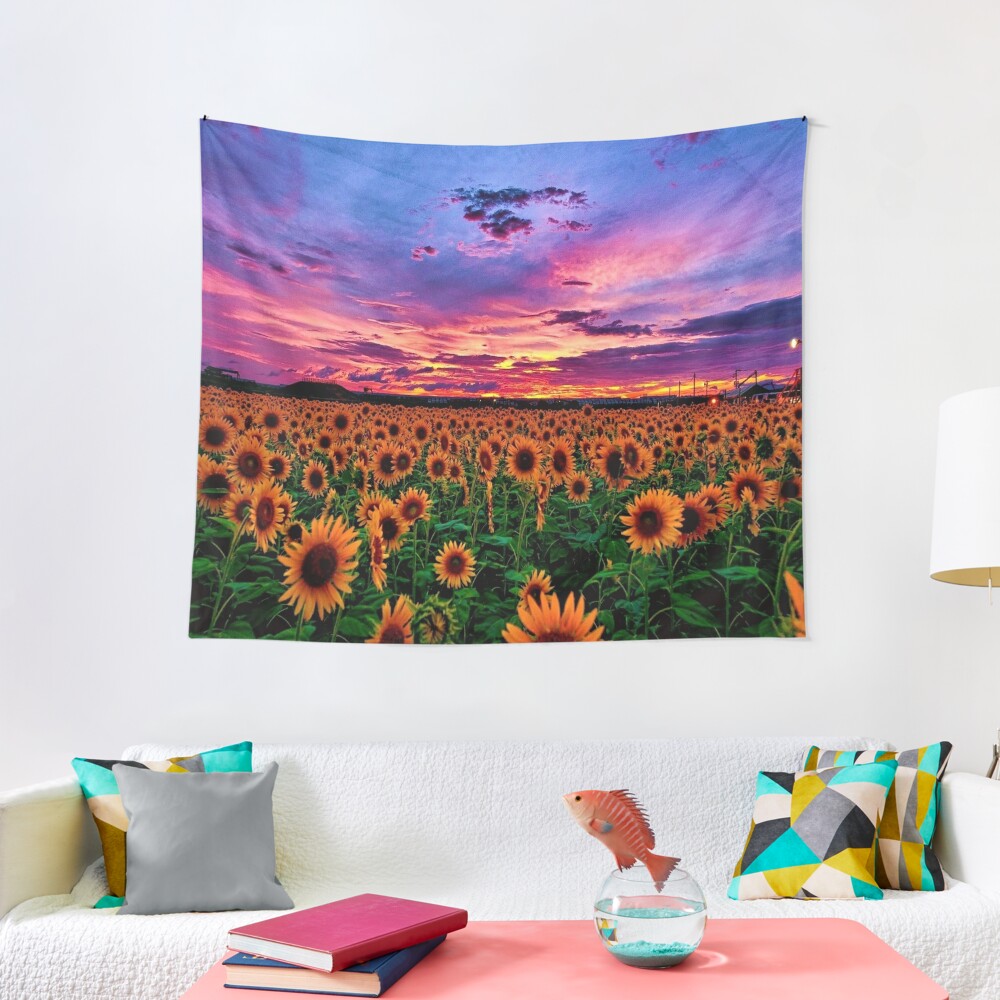 Disover Sunflower field series Tapestry