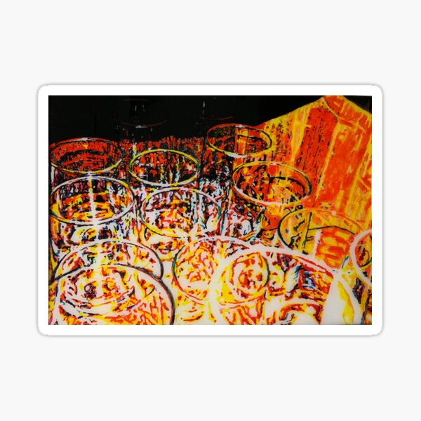 Abstract Glasses Painting Sticker