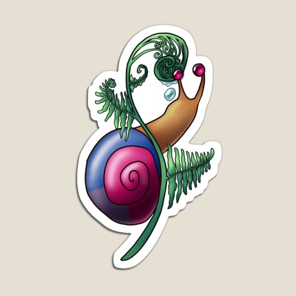 Aperçu de l'œuvre Escargot Bi Fern Pride créée et vendue par PrideSnails.