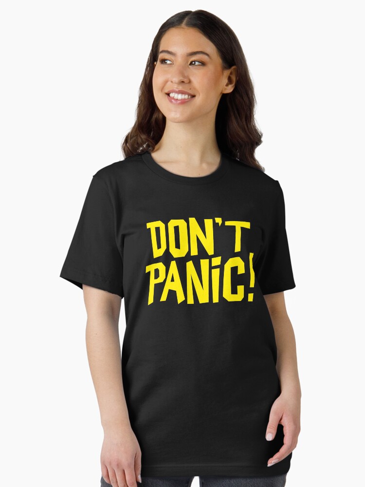 Thumbnail 1 of 7, Essential T-Shirt, NDVH Don't Panic - Yellow 1 H2G2 designed and sold by nikhorne.