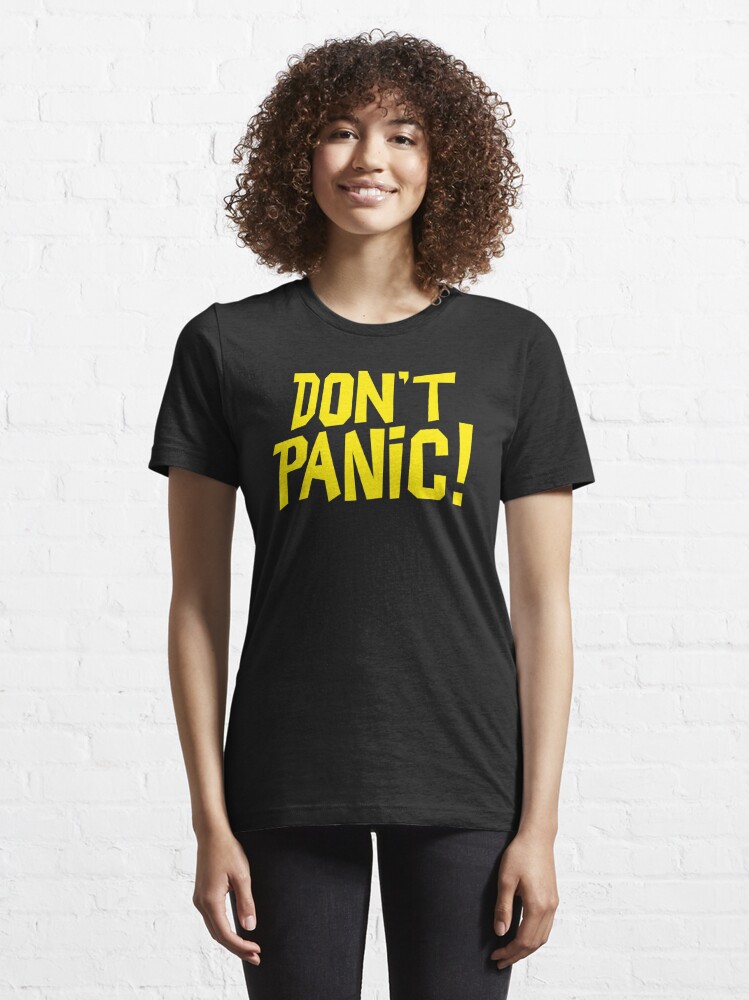 Thumbnail 6 of 7, Essential T-Shirt, NDVH Don't Panic - Yellow 1 H2G2 designed and sold by nikhorne.